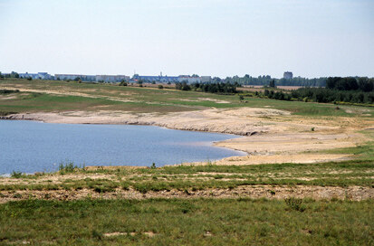 Bockwitzer See in Flutung - Braunkohletagebau Borna-Ost (Foto: K. Jenemann, Archiv Naturschutz LfULG)